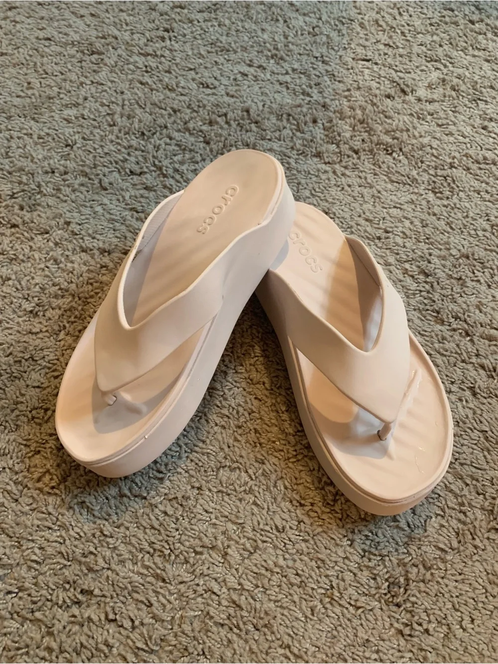 Crocs Gateway Quartz Blush Pink Platform Flip Flops Sandals